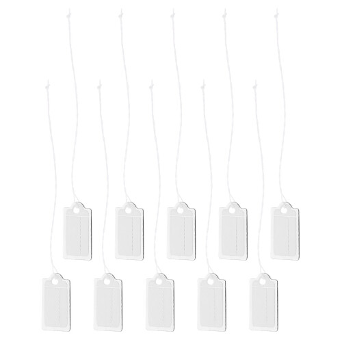 400Pcs Writable Silver Paper Price Tags with String for Jewelry 1