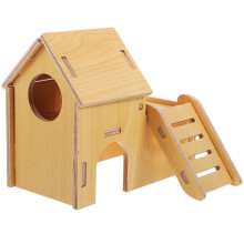 5Pcs Natural Wood Hamster Houses Small Animal Hideouts Safe for Pets