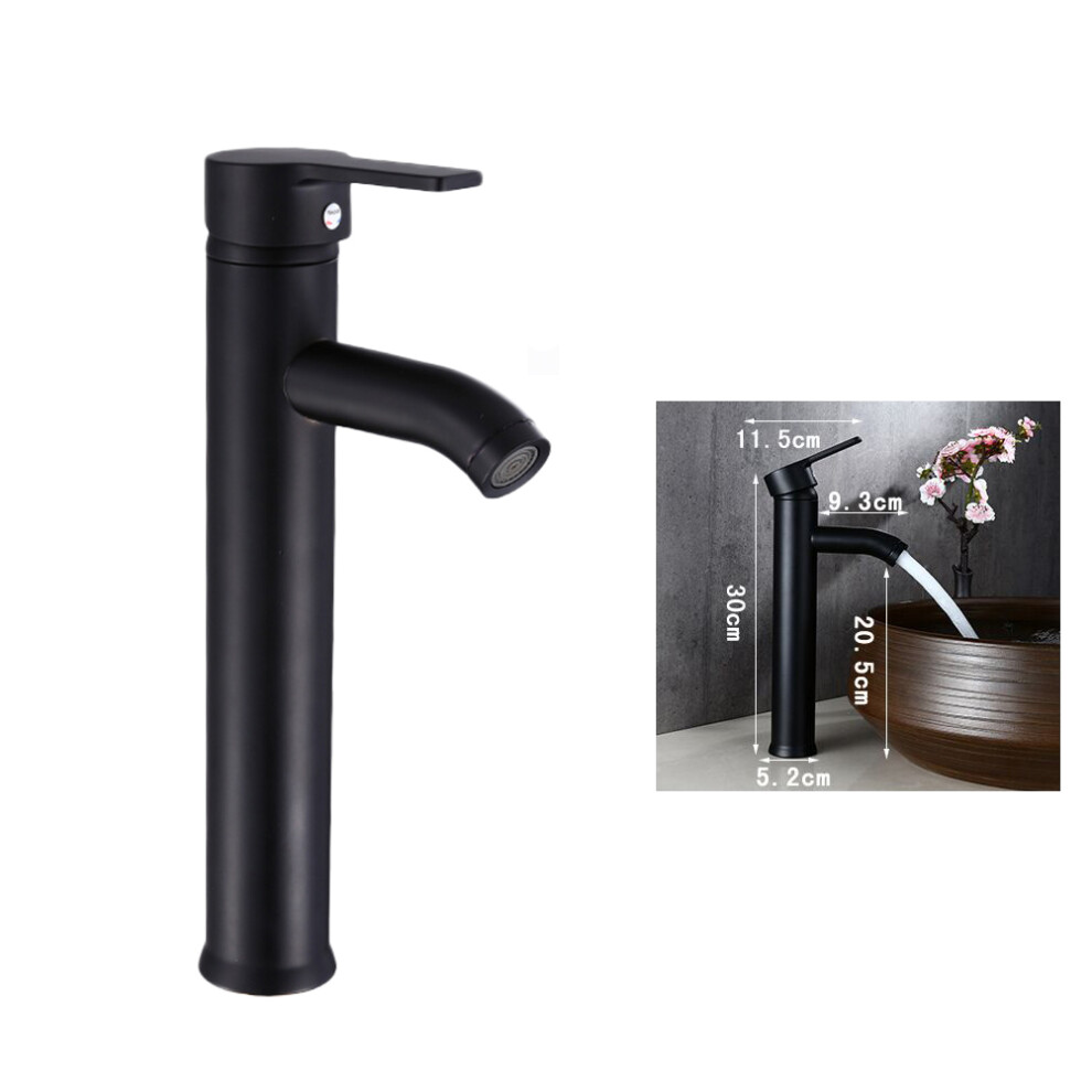 3Pcs Black Stainless Steel Sink Faucet Water Saving Basin Mixer Tap 3623915562714