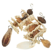 12Pcs Hanging Wooden Parrot Chewing Toys Colorful Bird Cage Plaything