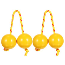 2Pcs Yellow ABS Percussion Balls with Iron Sand Party Rhythm Shakers