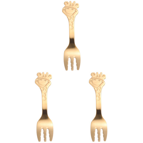 3Pièces Bébé Dorées Acier Trois Dents Design Élégant 1
