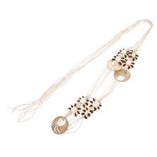 Boho Crochet Braids Women Belt Shell Beads Adjustable 1set