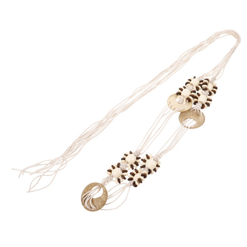 Boho Crochet Braids Women Belt Shell Beads Adjustable 1set