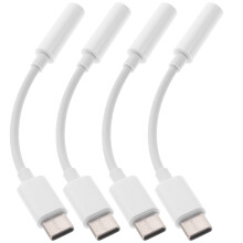 8Pcs White Type-C Adapter Cable 3.5mm Headphone Jack for Phone Audio