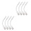 8Pcs White Type-C Adapter Cable 3.5mm Headphone Jack for Phone Audio 7