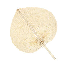 2Pcs Portable Handwoven Bamboo Fans Khaki Handmade Summer Cooling Fans