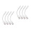 8Pcs White Type-C Adapter Cable 3.5mm Headphone Jack for Phone Audio 8
