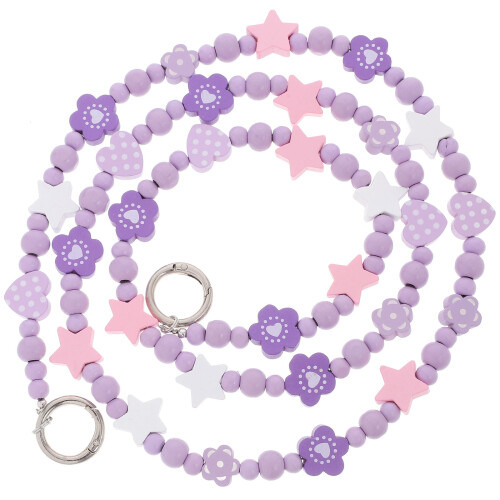 2Pcs Purple Plastic Bag Chains Crossbody Strap Purse Charm Decorative