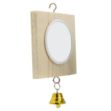 2Pcs Assorted Color Wooden Bird Mirror for Parakeet Cockatiel Cage Toy