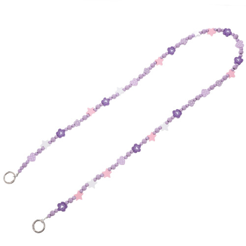 2Pcs Purple Plastic Bag Chains Crossbody Strap Purse Charm Decorative 1