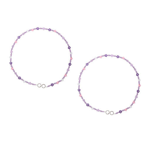 2Pcs Purple Plastic Bag Chains Crossbody Strap Purse Charm Decorative 2