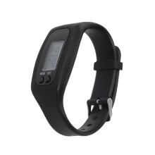 6Pcs Portable Black Sport Electronic Watch Pedometer with LCD Display