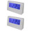 2 Pack White Alarm Clock Cute Portable Desk Digital Display Simple 4