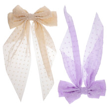 6Pcs Hair Bow Clips for Girls Thick Hair Metal Bow Barrettes Assorted