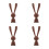 4pcs Easter Rabbit Statue Mini Wood Bunnies Decor 3