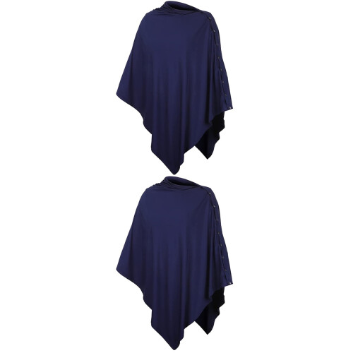 2Pcs Breathable Nursing Covers Dark Blue for Moms Use 2