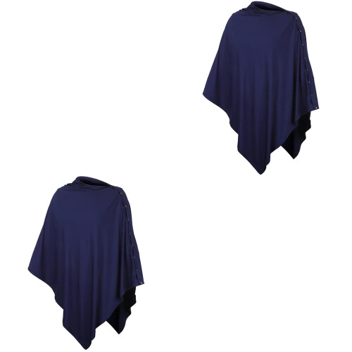 2Pcs Breathable Nursing Covers Dark Blue for Moms Use 1