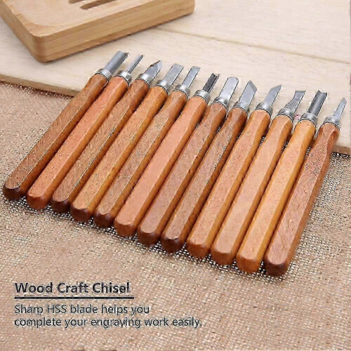 Ensemble de 13 ciseaux à bois avec couteau à sculpter et outil d'affûtage pour projets faits main 1