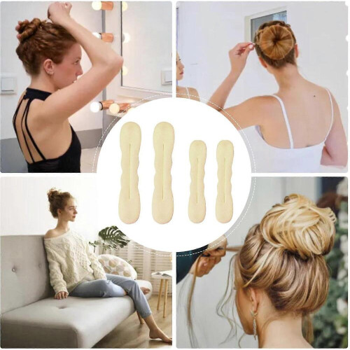 Chignon en mousse éponge, forme donut, pour de multiples coiffures, mariages, voyages, blanc 2