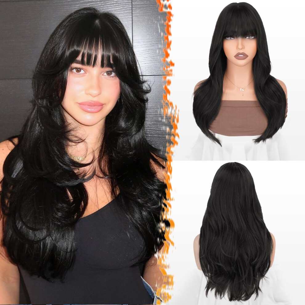 Unisex 12 Inch Short Bob Wig With Bangs And 20 Inch Layered Wig For Women Natural Look
