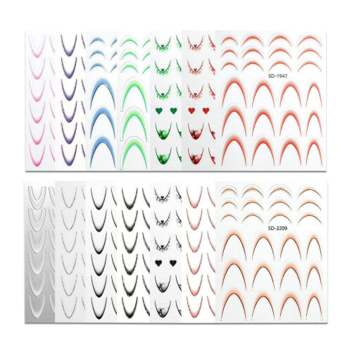 French Tip Nail Stickers 14 Sheets Easy Precision Application LongLasting Adhesive for Beginners