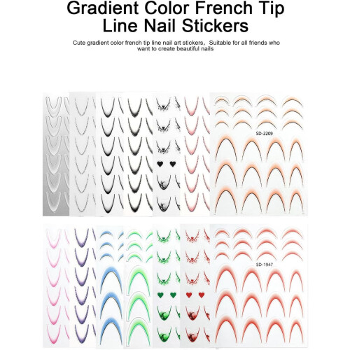 French Tip Nail Stickers 14 Sheets Easy Precision Application LongLasting Adhesive for Beginners 2