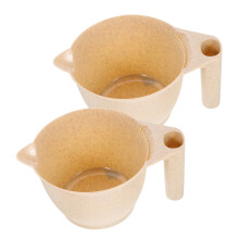 2pcs Reusable Hair Dye Mixing Bowls with Ergonomic Handles, Durable PP Salon Hair Color Tint Set for Home Use
