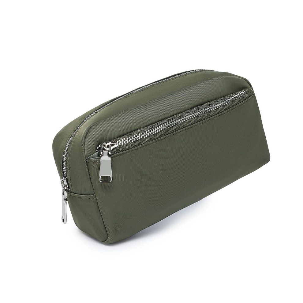 Green Large Capacity Nylon Cosmetic Bag Waterproof Canvas Travel Toiletry Organizer Army