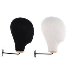 2pcs Wall Mounted Wig Head Stand with Detachable Mount, Stable Pinning Surface, Wooden Base