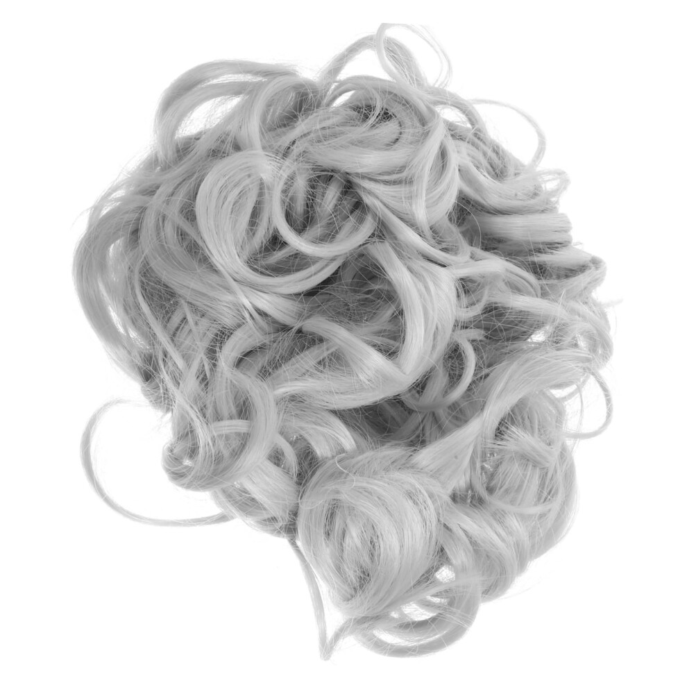 Messy Bun Hair Piece Curly ClipIn Ponytail Extension Lightweight Vintage Wavy Bun for Women