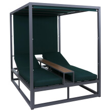 Alu Lounge-Gartenliege MCW-P81, Sonnenliege Daybed, 10cm-Polster 220g/m² 196x165x196cm