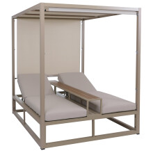 Alu Lounge-Gartenliege MCW-P81, Sonnenliege Daybed, 10cm-Polster 220g/m² 196x165x196cm
