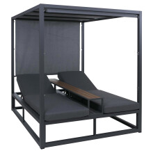 Alu Lounge-Gartenliege MCW-P81, Sonnenliege Daybed, 10cm-Polster 220g/m² 196x165x196cm