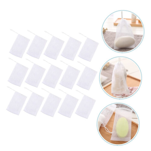 50pcs Foaming Soap Net for Face Wash with Drawstring Soap Mesh Bag for Quick Bubble Making 1