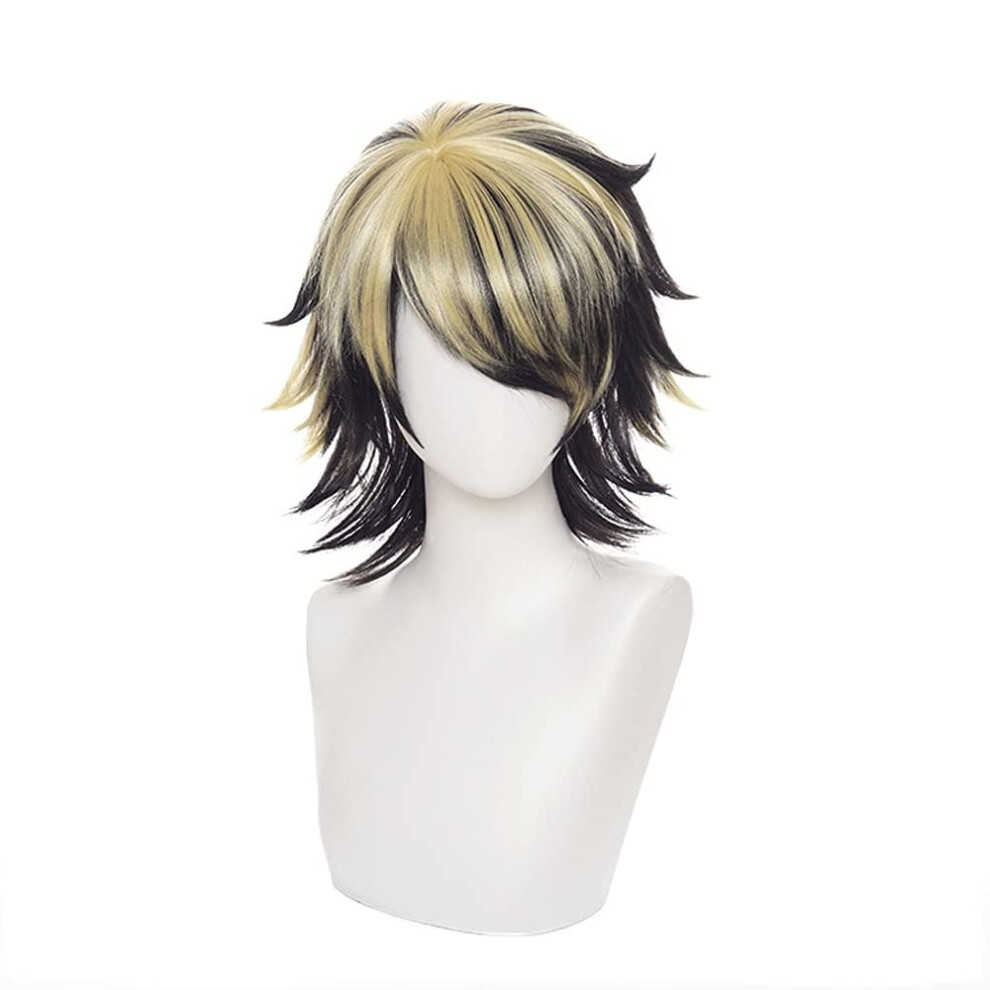 Unisex Kazutora Hanemiya Cosplay Wig For Tokyo Revengers Anime With Cap Heat Resistant Fiber