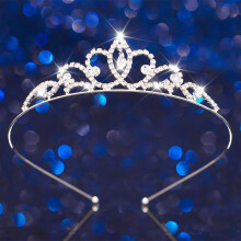 Silver Rhinestone Princess Tiara Crystal Crown Headband for Girls Wedding Birthday Party