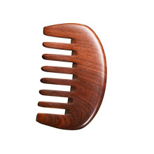 Natural Wooden Wide Tooth Comb for Thick Hair, Sandalwood Scalp Massager Comb for Wet and Dry Use
