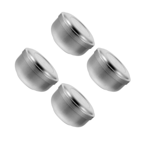 4Stk Metall Rasier Schale Mit Deckel Silber Langlebig Und Sicher 1