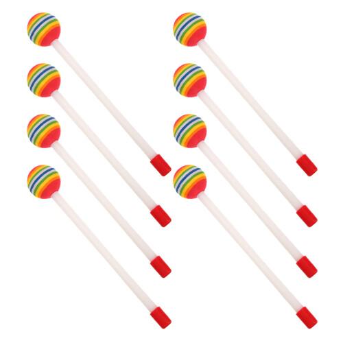24Stk Universal Regenbogen Drum Mallets Kunststoff Percussion 2
