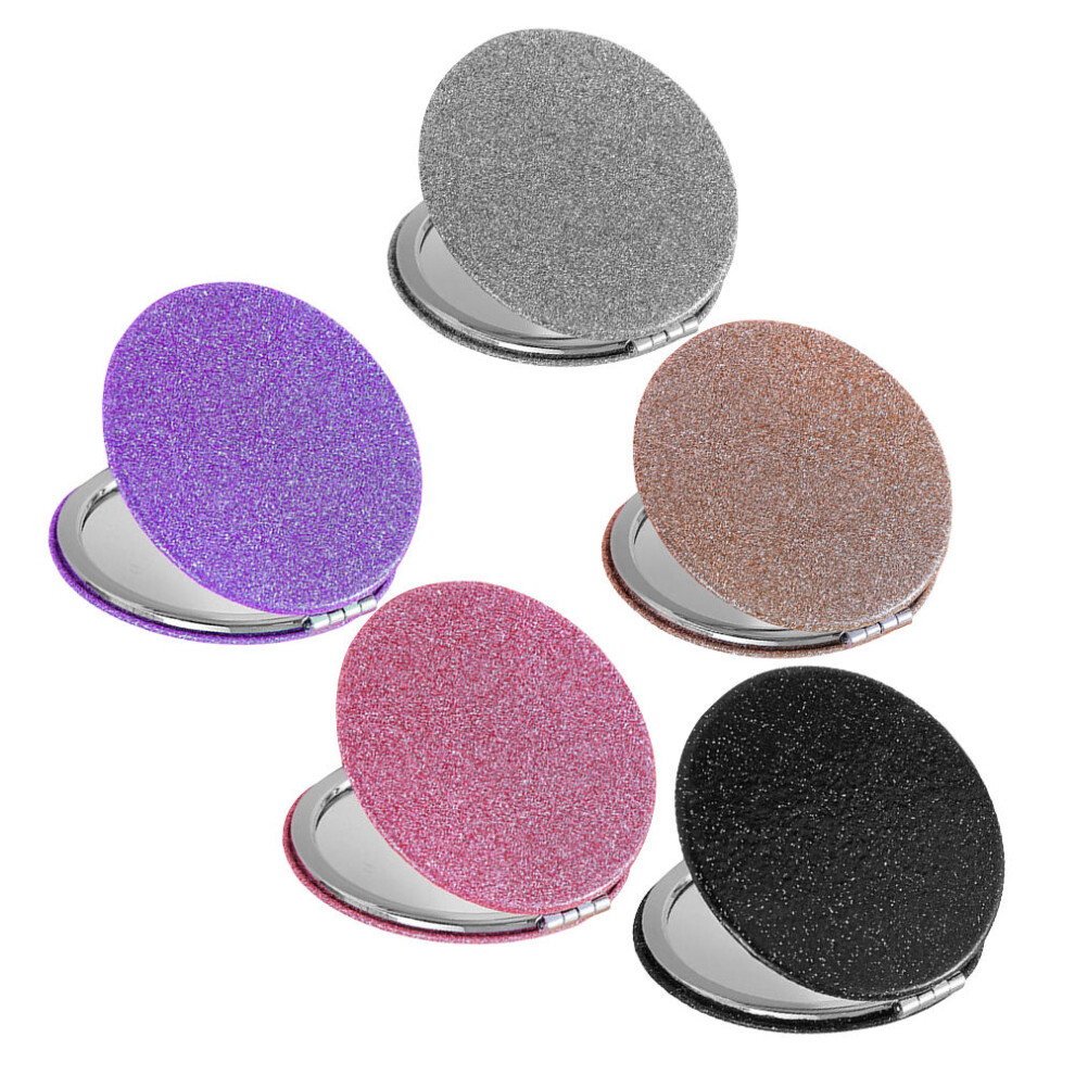 Aboofan 25Pcs Portable Foldable Makeup Mirror Pu Double-Sided Compact