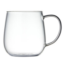 2 Pack Glass Water Cup Juice Mug Plain White Mugs Drinking Cups Clear