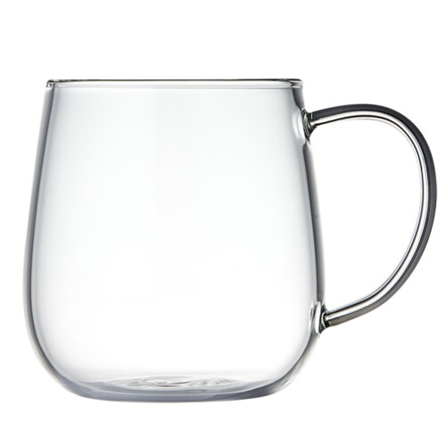 2 Pack Glass Water Cup Juice Mug Plain White Mugs Drinking Cups Clear