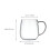 2 Pack Glass Water Cup Juice Mug Plain White Mugs Drinking Cups Clear 2
