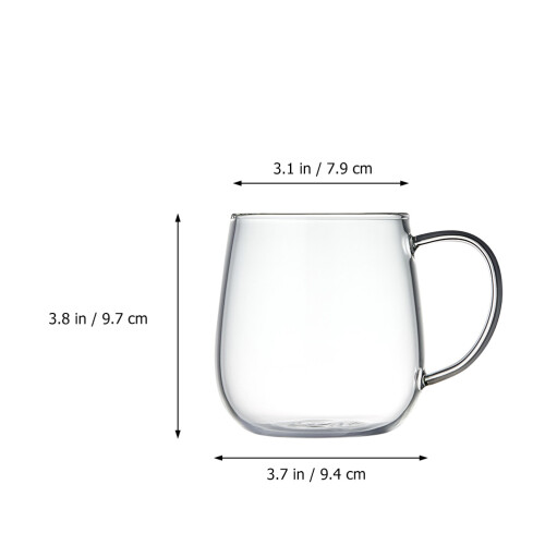 2 Pack Glass Water Cup Juice Mug Plain White Mugs Drinking Cups Clear 1