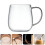 2 Pack Glass Water Cup Juice Mug Plain White Mugs Drinking Cups Clear 9