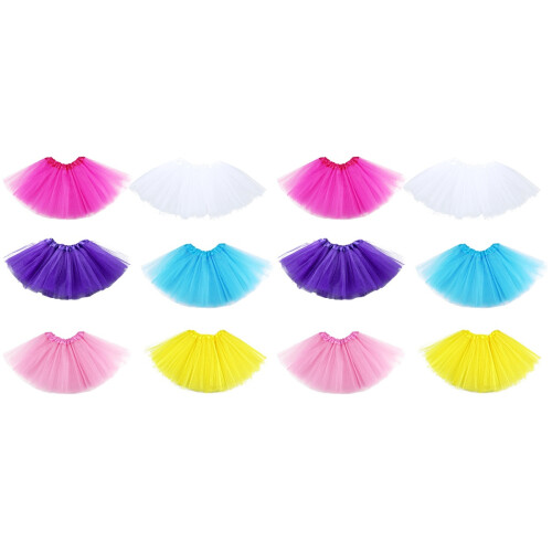 12Pièces Jupes Ballet Kids Chiffon Colorées Pour Danse Active 1