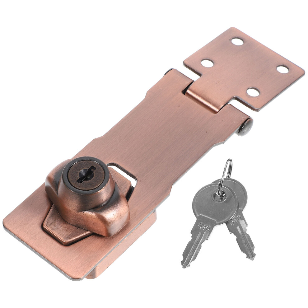 Photos - Door Lock 5Sets Cabinet Door Hasp Latch Brown Steel Iron Padlock Lock Heavy Duty