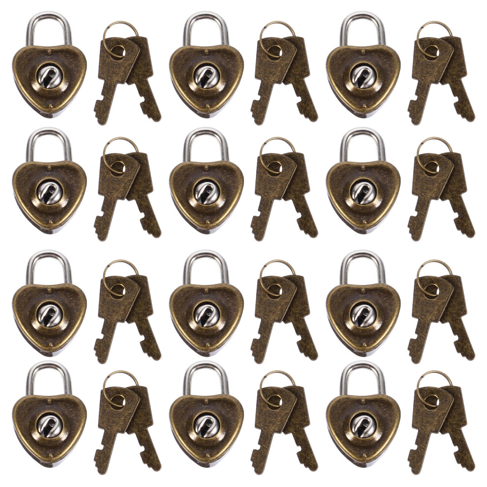 3 Pack Luggage Key Locks For Travel Decorative Heart Shaped Padlock 3624093354146
