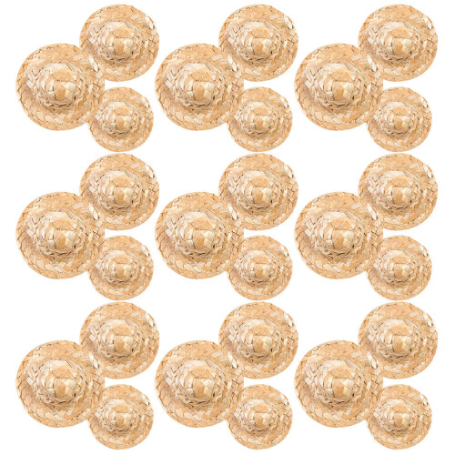 72Pcs Lightweight Mini Woven Straw Hats Small Hat DIY Decorative Props 1